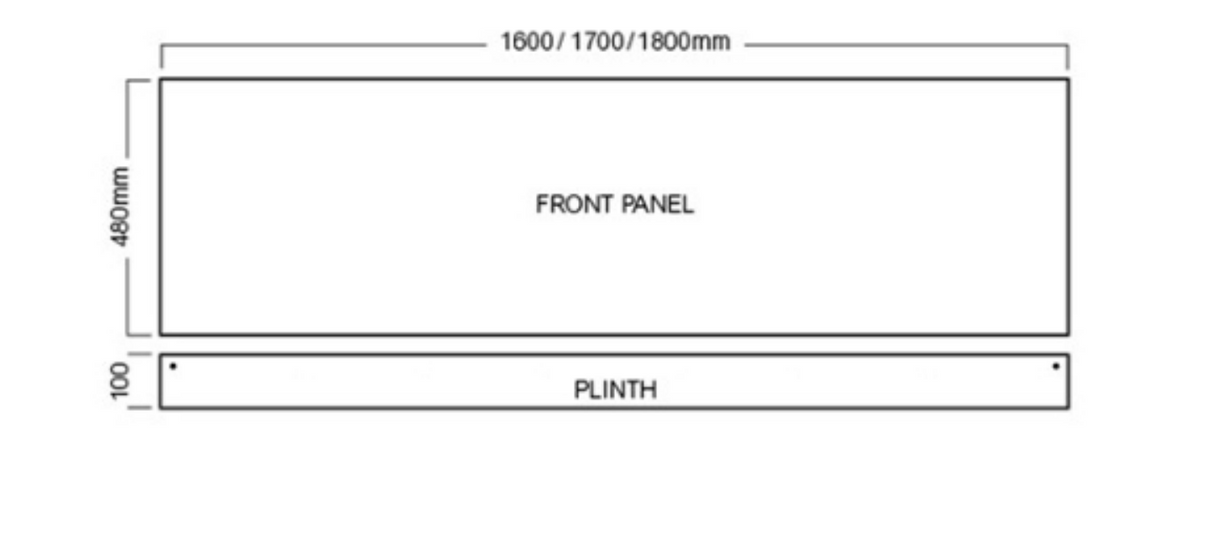 Kartell K-VIT Atlantis 1700mm Front Bath Panel (ATL1700FP)