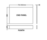 Kartell K-VIT Atlantis 700mm End Bath Panel (ATL700EP)
