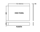 Kartell K-VIT Atlantis 800mm End Bath Panel (ATL800EP)