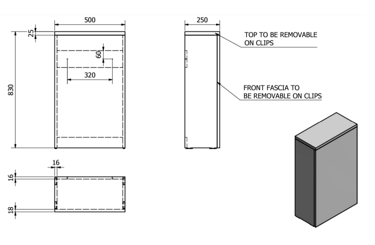 Kartell K-VIT Purity 505mm WC Unit - Storm Grey Gloss (FUR086PU)