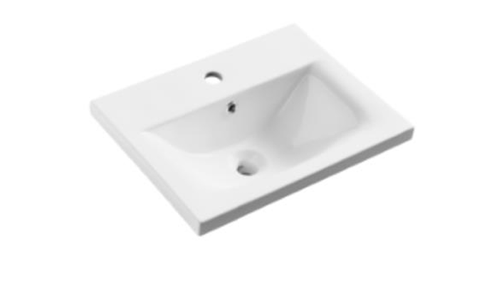 Kartell K-VIT Purity 500mm Floor Standing 2 Door Unit With Mid Depth Ceramic Basin - Storm Grey Gloss (FUR127PU-FUR064PU)