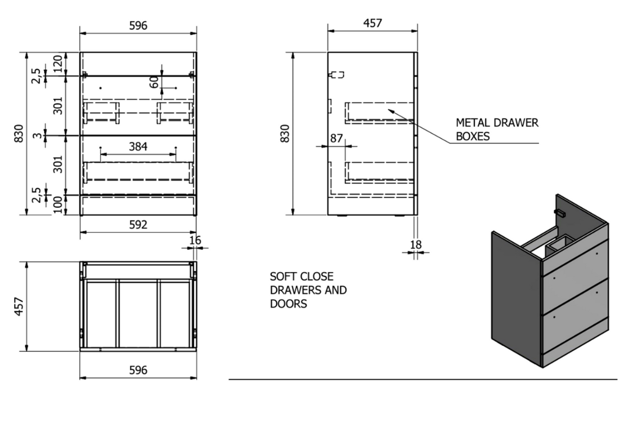 Kartell K-VIT Matrix 2 Drawer L-Shaped Furniture Pack 1100mm Right Hand - Silver Oak (PS0600DR-PS0505MA-FUR431NEW-ACC001N)