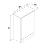 Kartell K-VIT Options 24 500mm WC Unit – White Gloss & Matt Cool Grey (OPT500WC-WT)(OPT500WC-CG)