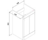 Kartell K-VIT Options 24 500mm 2 Door Floor Standing Unit With Ceramic Basin- White Gloss & Matt Cool Grey  ( OPT500DO-WT FUR148ME)(OPT500DO-CG FUR148ME)