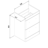 Kartell K-VIT Options 24 600mm 2 Drawer Floor Standing Unit- White Gloss & Matt Cool Grey(OPT600DR-WT FUR149ME)(OPT600DR FUR149ME))