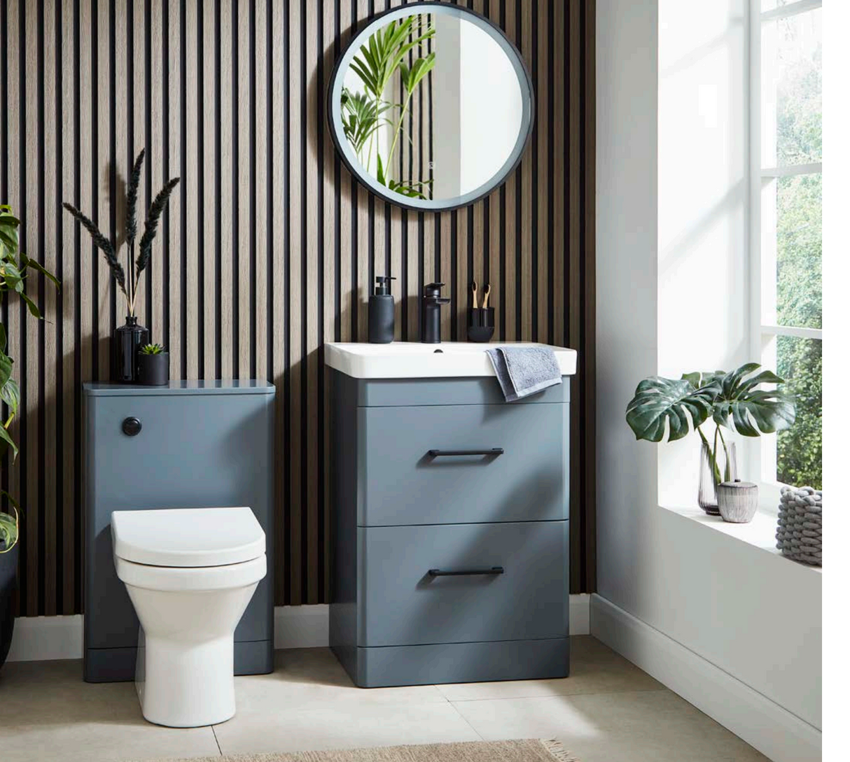 Kartell K-VIT Options 24 500mm WC Unit – White Gloss & Matt Cool Grey (OPT500WC-WT)(OPT500WC-CG)