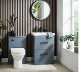 Kartell K-VIT Options 24 500mm WC Unit – White Gloss & Matt Cool Grey (OPT500WC-WT)(OPT500WC-CG)