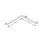 Pressalit PLUS corner handrail 762 x 762 mm – dimension drawing