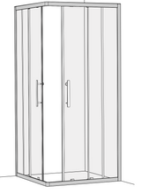 Impey Coram Premier 8 8mm Plain Glass 900mm x 900mm Corner Entry Shower Enclosure Chrome (P8CE90CUC)