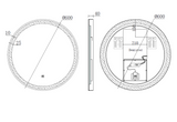 Kartell K-VIT Nero Round 600mm LED Mirror-Black (NE60)