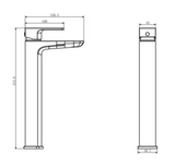 Kartell K-VIT Kolt Hi-Rise Mono Basin Mixer Brushed Brass (TAP321KBB)