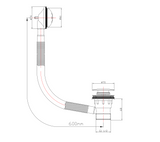 Kartell K-VIT Easyclean Sprung Bath Waste Nickel (WAS026)