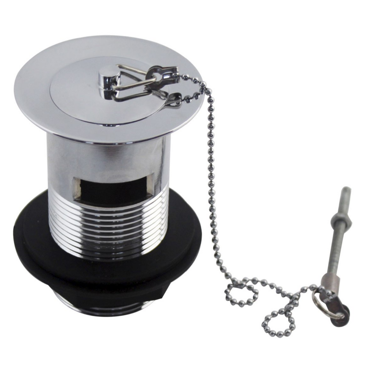 Kartell K-VIT Basin Waste With Brass Plug & Ball Chain Chrome (WAS001)