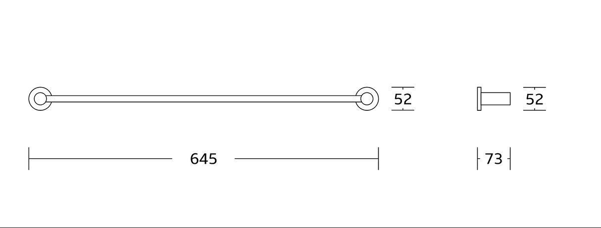 Kartell K-Vit Plan Single Towel Bar Chrome (ACC120)