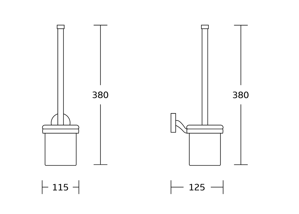 Kartell K-VIT Plan Toilet Brush & Holder – Chrome (ACC127)