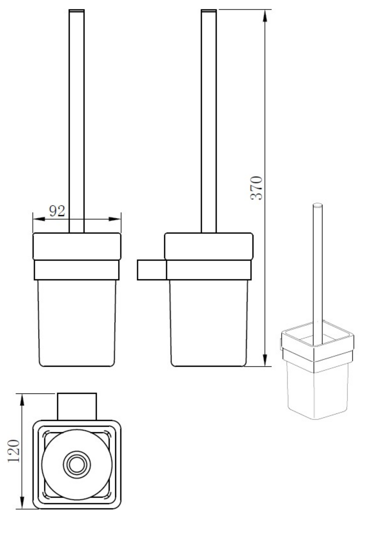 Kartell K-VIT Premium Toilet Brush Set – Chrome (ACC308)
