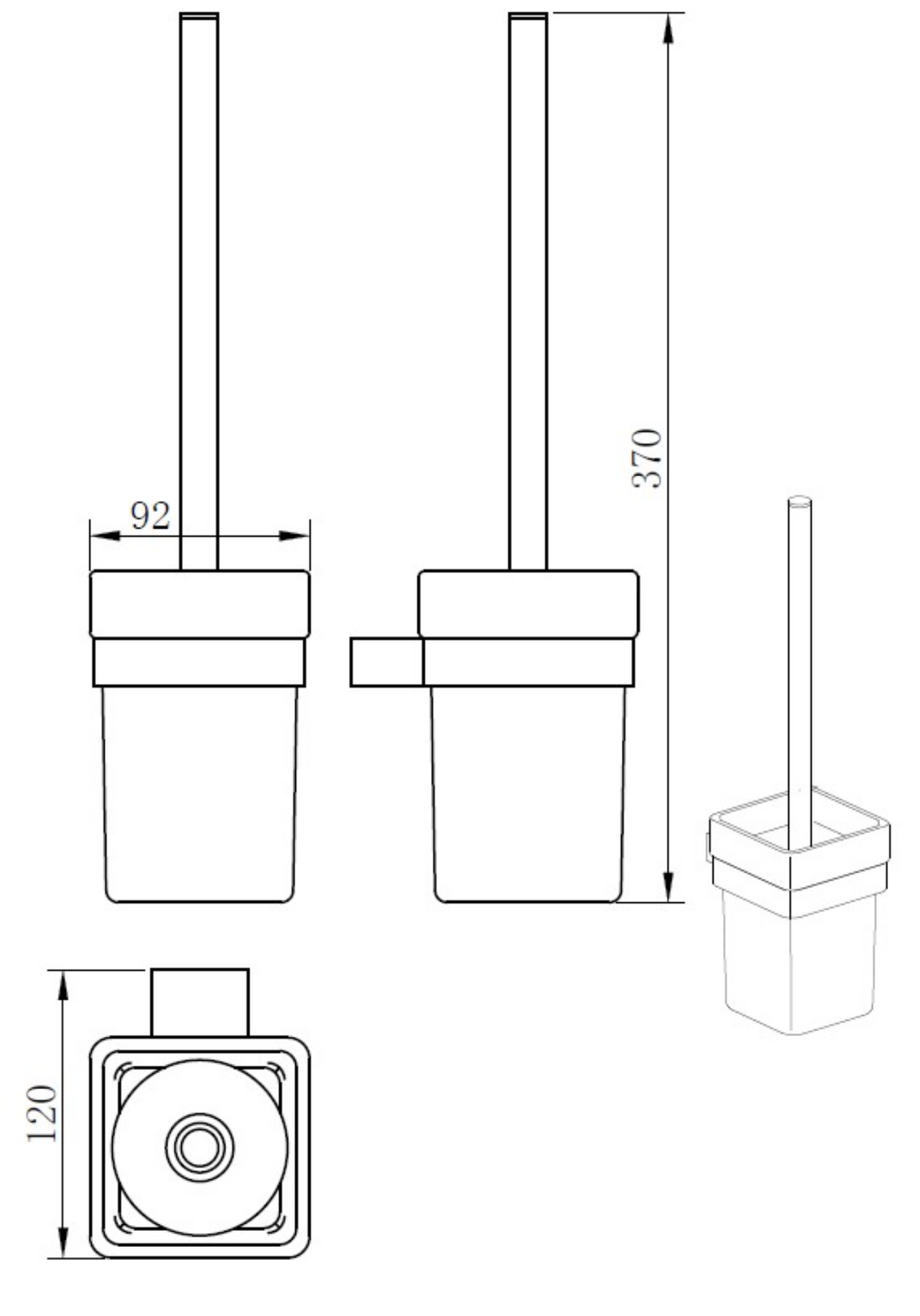 Kartell K-VIT Premium Toilet Brush Set – Brushed Brass (ACC338)