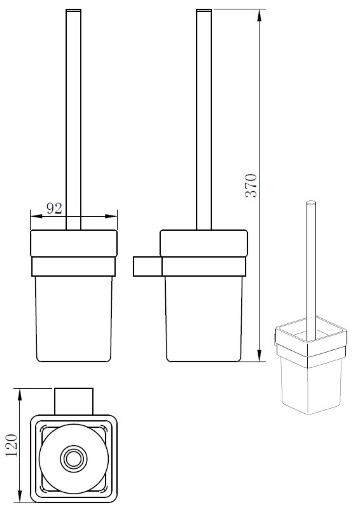 Kartell K-VIT Premium Toilet Brush Set – Brushed Nickel (ACC328)