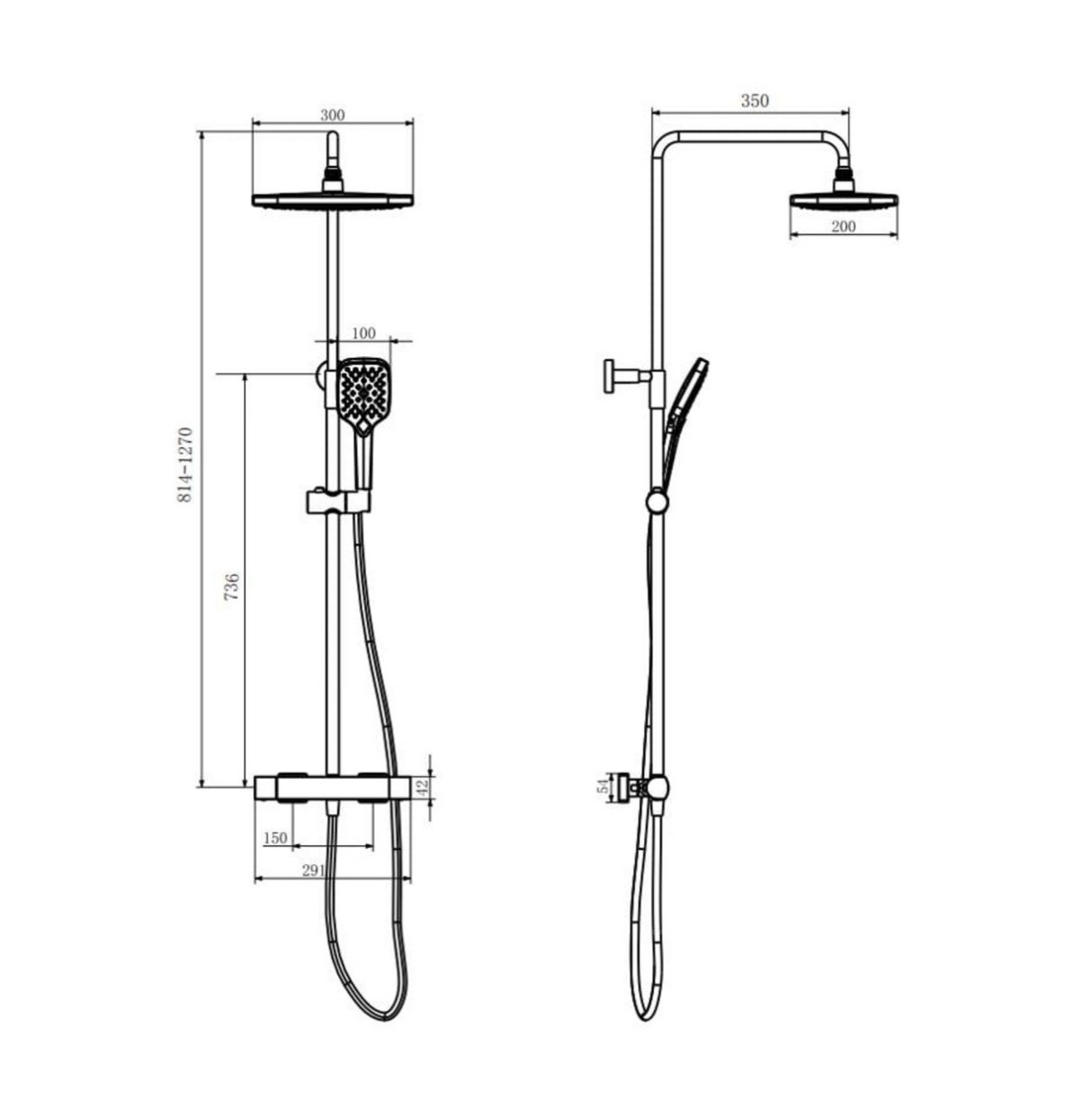 Kartell K-VIT Kolt Shower With Sliding Handset And Drench Head-Brushed Nickel (SHO330KBN)