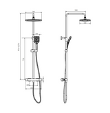 Kartell K-VIT Kolt Shower With Sliding Handset And Drench Head-Brushed Nickel (SHO330KBN)