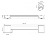 AKW Onyx 2 Grab Rail – Straight, Angled or T & L Riser, Chrome or Black, photo 2