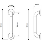 AKW 1200 Series Epoxy Coated Stainless Steel Grab Rail – Choice of Size, Shape & Colour, photo 3
