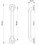 AKW 1200 Series Epoxy Coated Stainless Steel Grab Rail – Choice of Size, Shape & Colour, photo 4