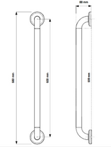 AKW 1200 Series Epoxy Coated Stainless Steel Grab Rail – Choice of Size, Shape & Colour, photo 5