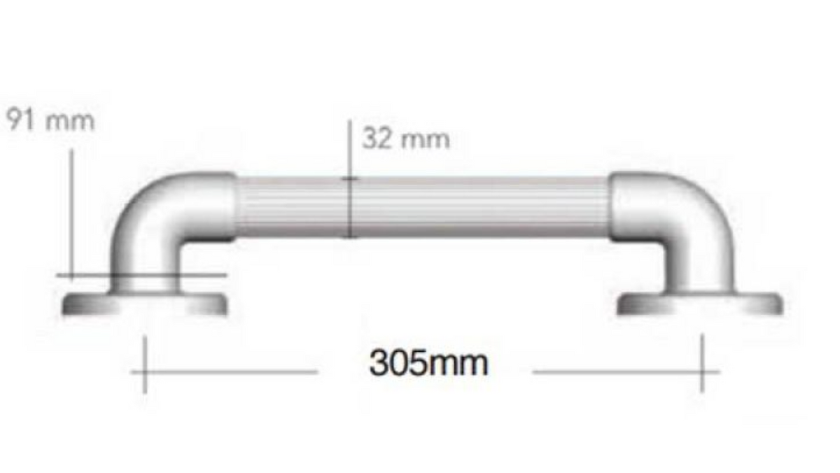 AKW 1900 Series Heavy Duty Fluted Grab Rail – Straight or Angled, White or Blue, photo 4