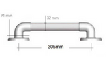 AKW 1900 Series Heavy Duty Fluted Grab Rail – Straight or Angled, White or Blue, photo 4