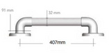 AKW 1900 Series Heavy Duty Fluted Grab Rail – Straight or Angled, White or Blue, photo 5