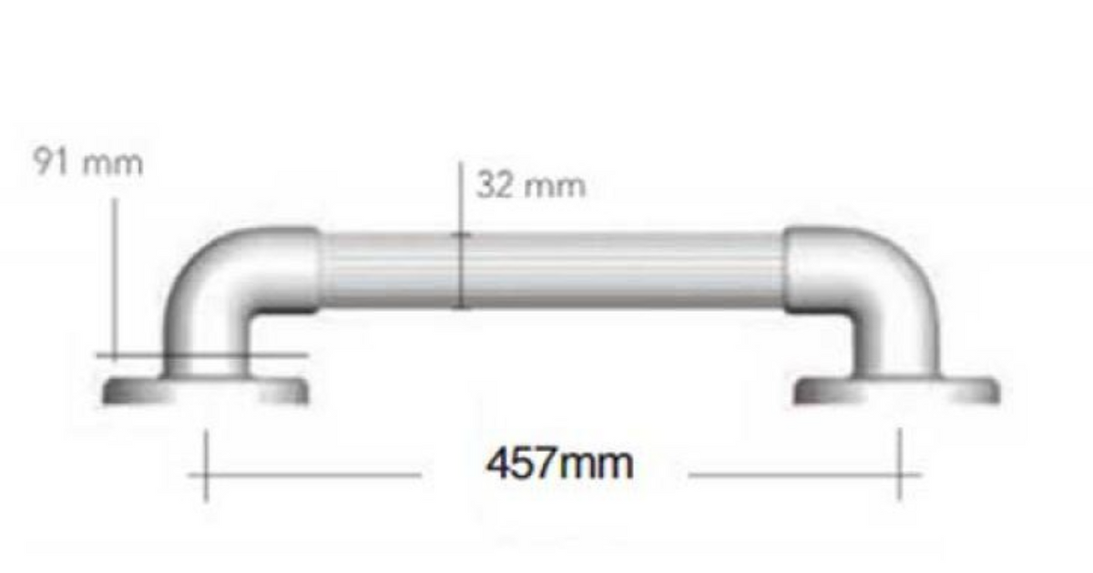 AKW 1900 Series Heavy Duty Fluted Grab Rail – Straight or Angled, White or Blue, photo 6