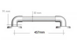 AKW 1900 Series Heavy Duty Fluted Grab Rail – Straight or Angled, White or Blue, photo 6