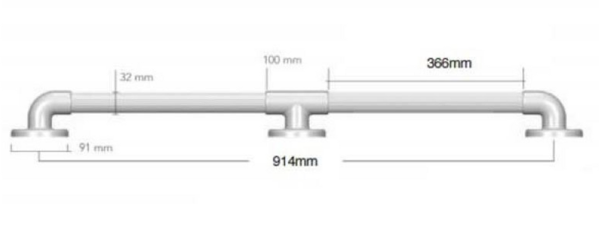AKW 1900 Series Heavy Duty Fluted Grab Rail – Straight or Angled, White or Blue, photo 9