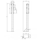 AKW 1800 Series Free Standing Pillar for Fold Up Rail – White, photo 2