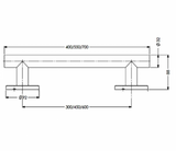 AKW 1200 Series Straight Stainless Steel Grab Rail – Satin or Matt Black, Choice of Length, photo 11