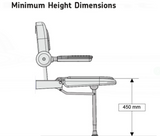 AKW 3000 Series White Shower Seat with Back & Grey Padded Arms (03131)