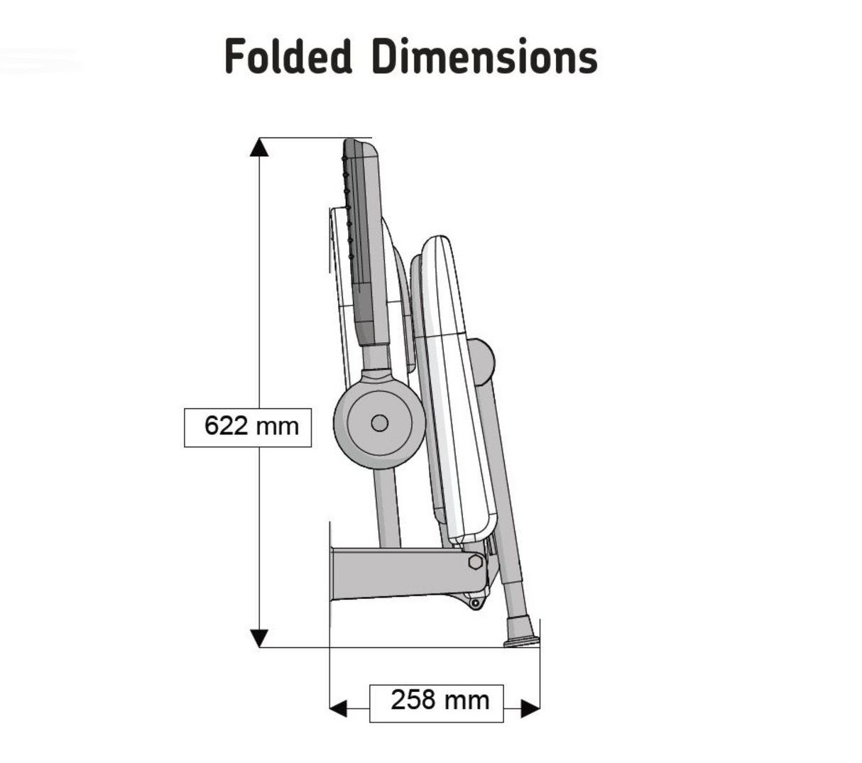 AKW 3000 Series White Shower Seat with Back & Grey Padded Arms (03131)