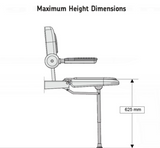 AKW 3000 Series Shower Seat with Grey Padded Back and Arms (03131P)