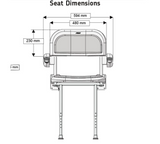 AKW 3000 Series Shower Seat with Grey Padded Back and Arms (03131P)