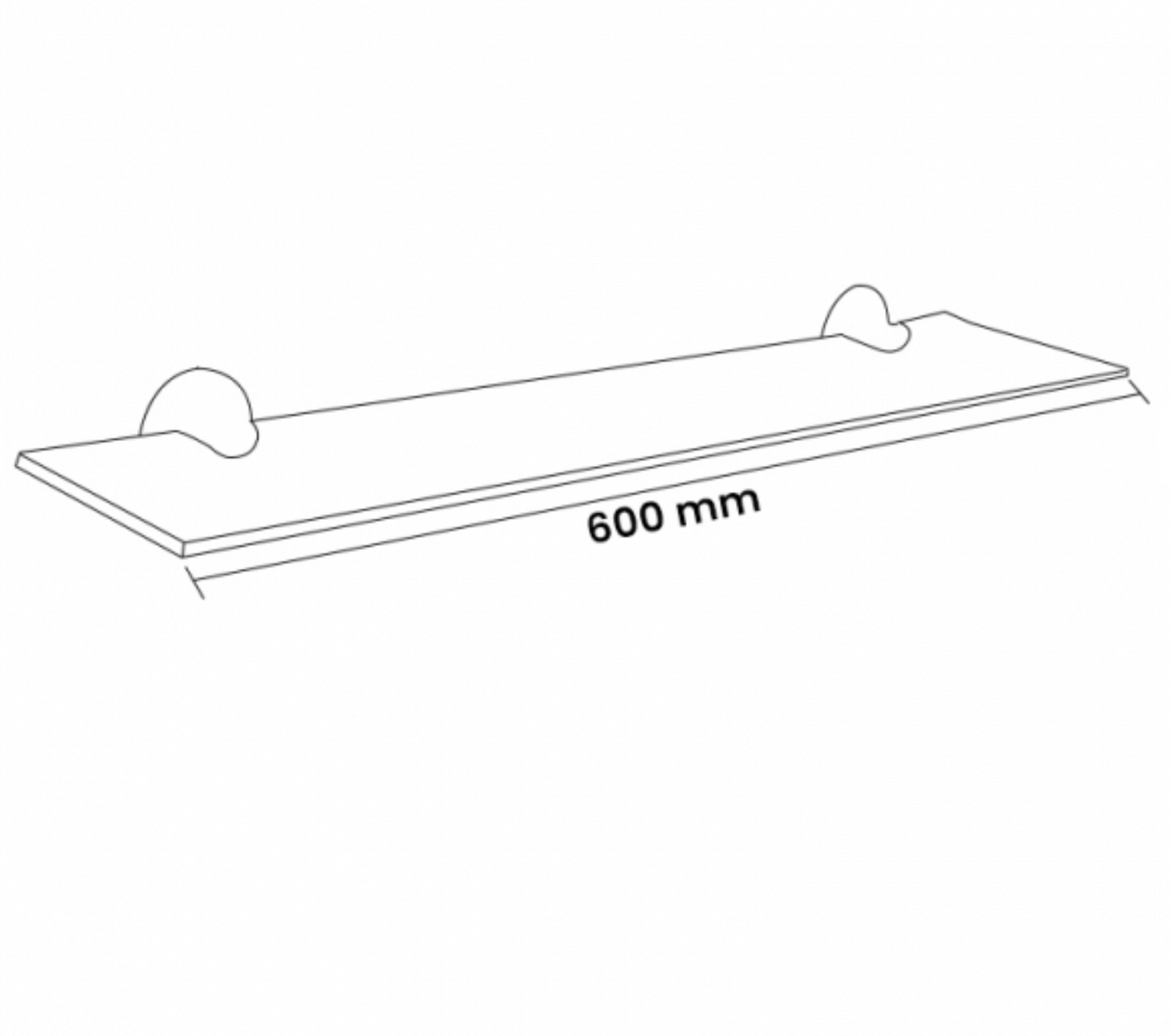 AKW Glass Shelf 600mm - Stainless Steel 6mm TSG (03SS-SH600)