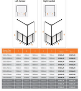 AKW Option C Shower Screens 1000x1000mm Right Hand - 750mm High (91026R)
