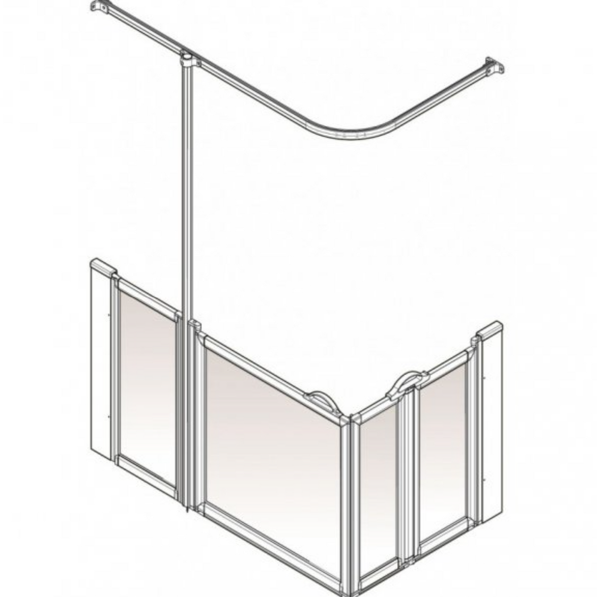 Akw Shower Riser AKW Option B Shower Screens 1420x700mm Left Hand - 900mm High (91015L ...