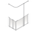 AKW Option BW Shower Screens 1500x820mm Right Hand - 750mm High (91018R)