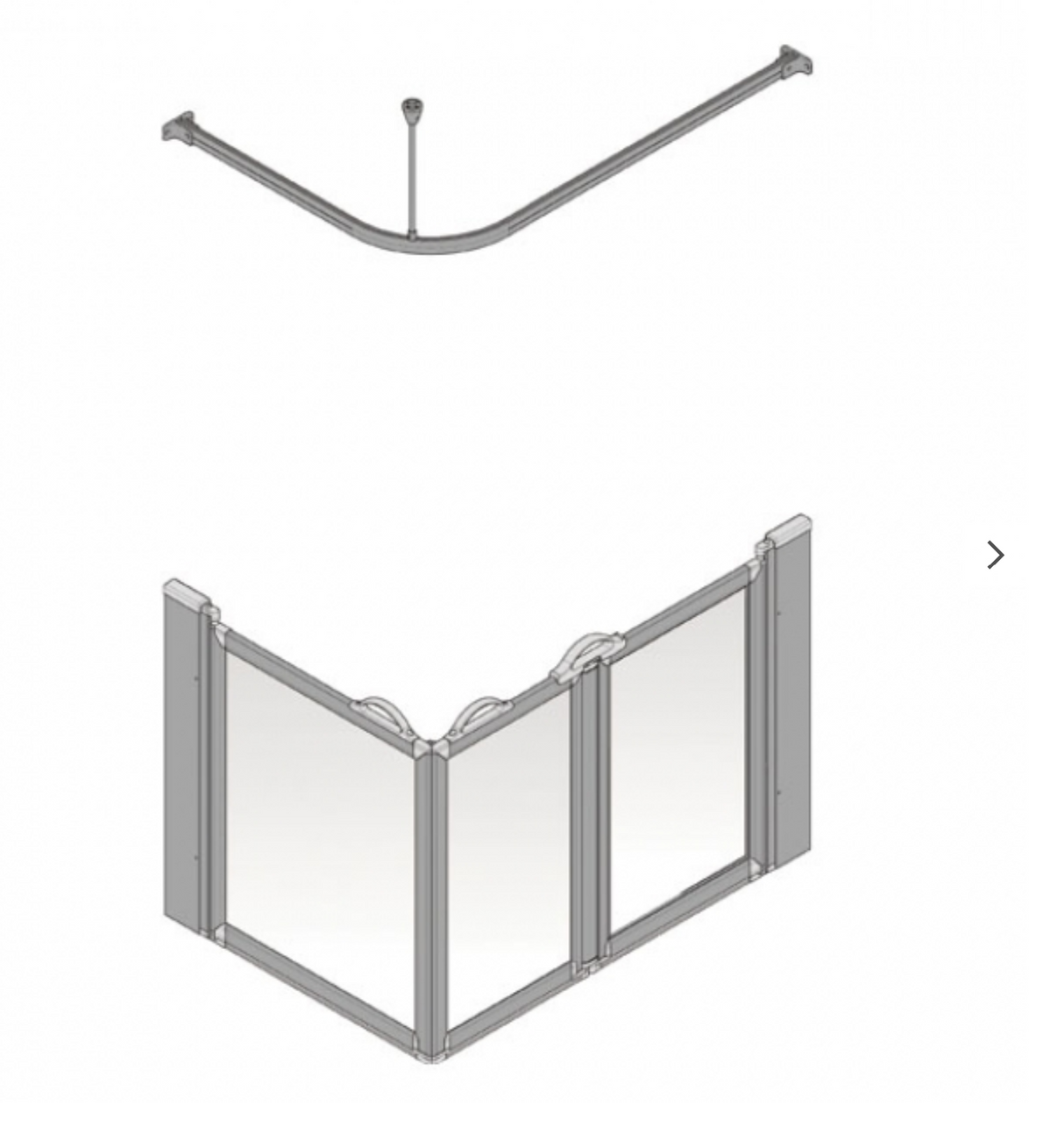 AKW Silverdale Option A Shower Screens 1300x700mm Right Hand - 900mm High - Clear (91006RSC)