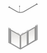 AKW Silverdale Option A Shower Screens 1000x700mm Right Hand - 750mm High - Frosted (91001RSF)