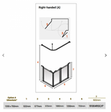 AKW Silverdale Option A Shower Screens 1200x700mm Right Hand - 900mm High - Frosted (91004RSF)