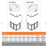 AKW Option A Shower Screens 1000x700mm Left Hand - 900mm High (91002L)