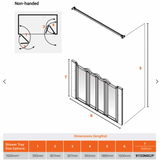 AKW Silverdale Option NW Shower Screens 1600mm Wide x 900mm High - Frosted (91123NSF)