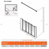 AKW Silverdale Option NW Shower Screens 1600mm Wide x 750mm High - Frosted (91323NSF)